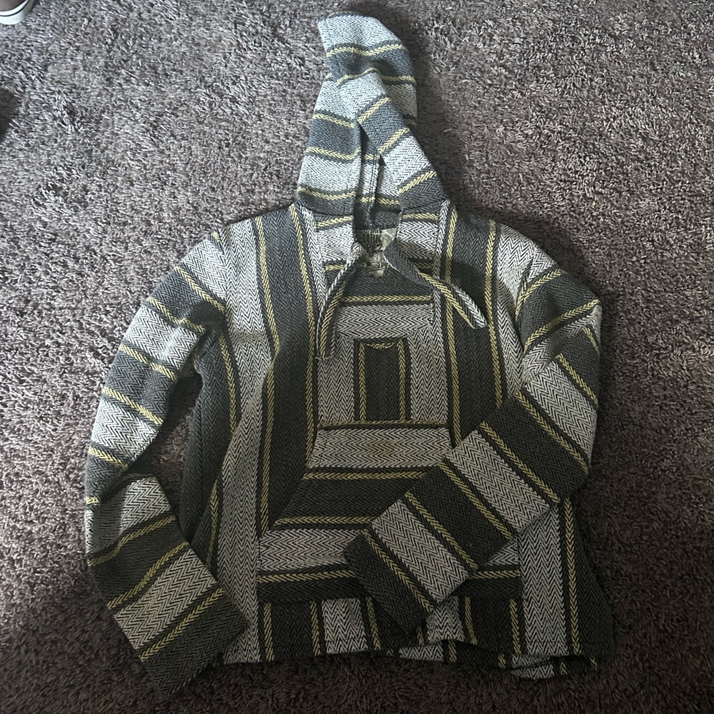 Sendra Gray and Green Striped Sweater
